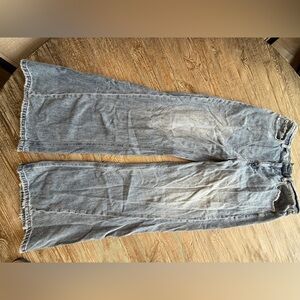 Pistola Blue Denim wide leg distressed Jeans 31